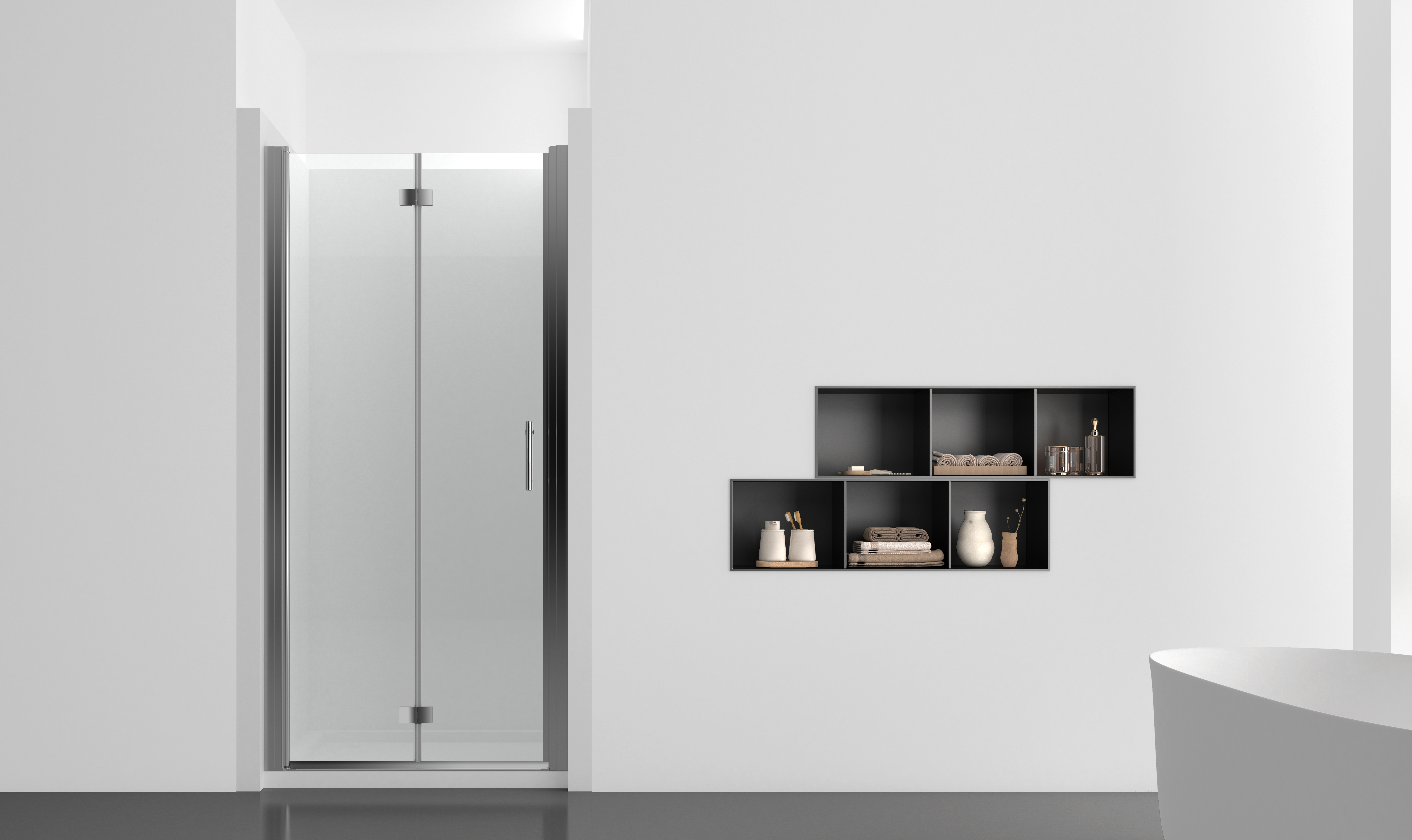 SALLY TUŠ VRATA 90X200 HARMONIKA 6MM PROZIRNO STAKLO, SELF CLEANING, KROM AZ11P2