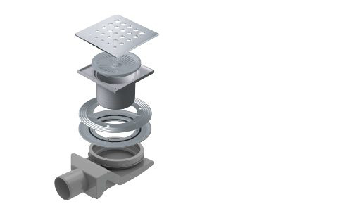 CONFLUO SIFON HORIZ.50 2/1 PROLAZNI DROPS 144X144 mm 50-13000010