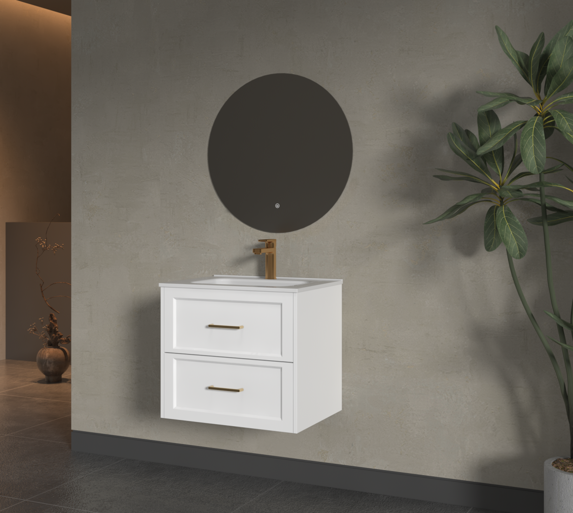 SALLY BAZA S UMIVAONIKOM 60X46X53,8 DVIJE LADICE SOFT CLOSE BIJELI/CRNE RUČKE