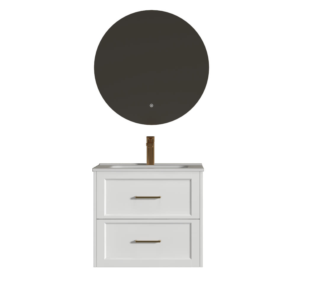 SALLY BAZA S UMIVAONIKOM 60X46X53,8 DVIJE LADICE SOFT CLOSE BIJELI ZLATNA/RUČKE