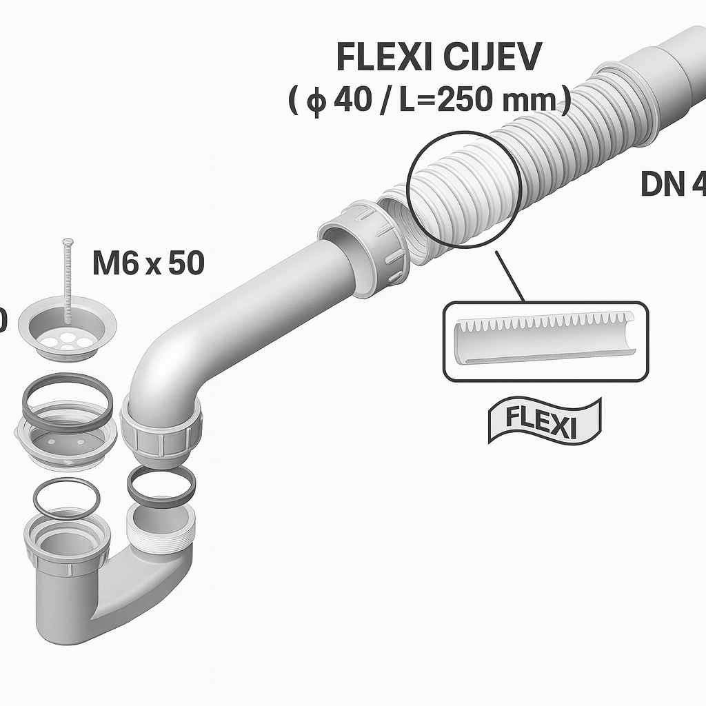 LOŽ SIFON ZA TUŠ KADU FI 50 FLEXI 40/50