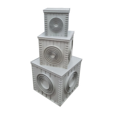 PVC ŠAHTA S PUNIM POKLOPCEM I DNOM 20x20 SIVA