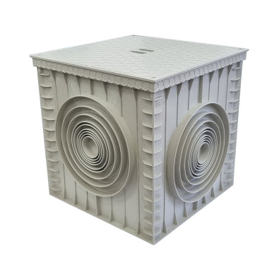 PVC ŠAHTA S PUNIM POKLOPCEM I DNOM 30x30 SIVA