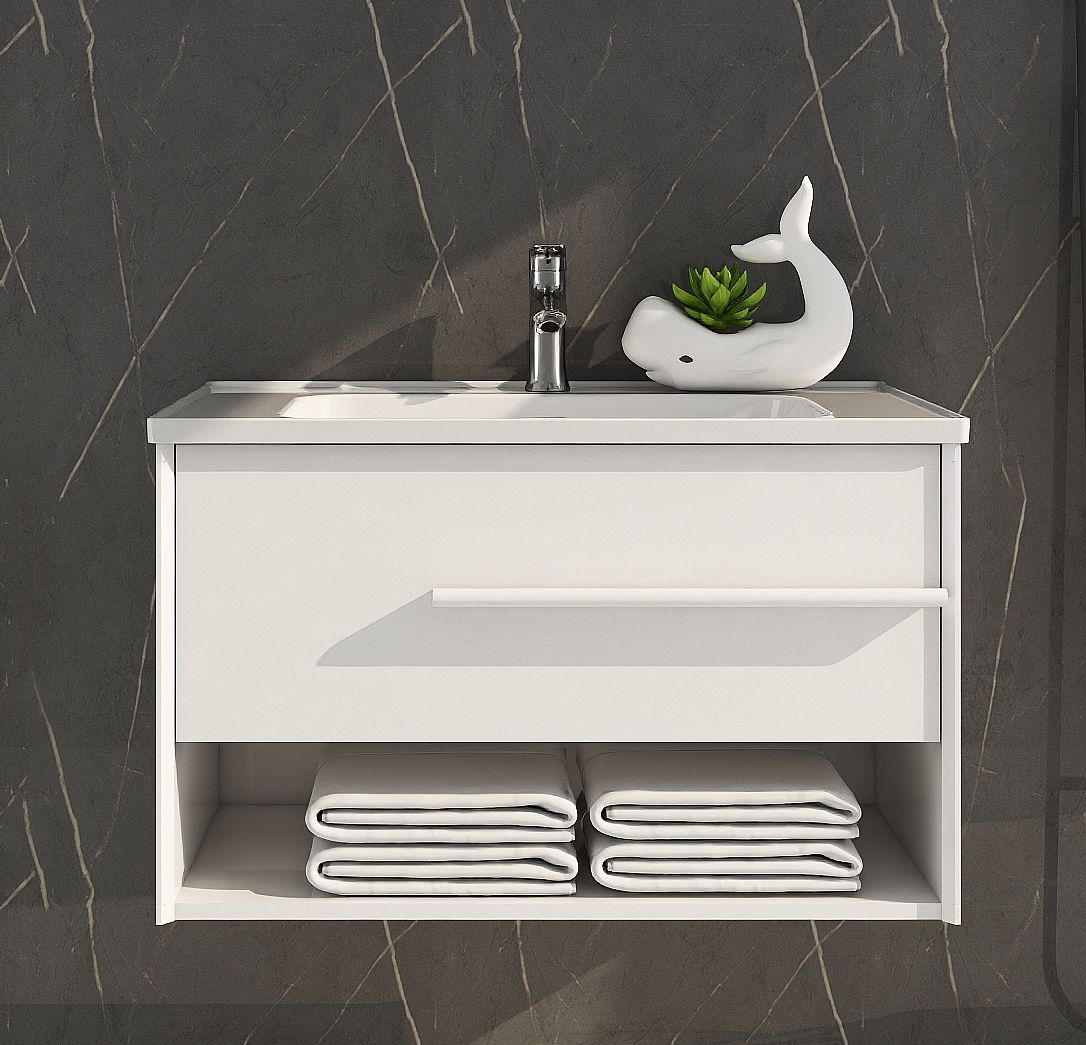 SSWW BAZA S UMIVAONIKOM 80X47X51 JEDNA LADICA SOFT CLOSE BIJELI SABF023A-080-1